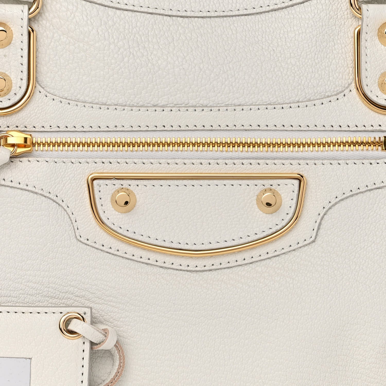 Balenciaga Chevre Gold Metallic Edge Hardware City White 8 of 10