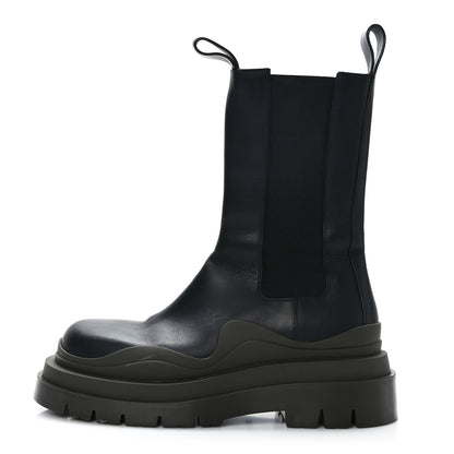 Bottega Veneta Calfskin The Tire Chelsea Boots 38 Black Camping 1 of 10