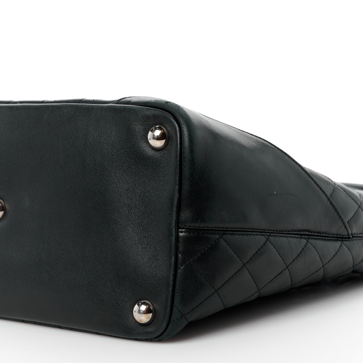 Calfskin Quilted Large Cambon Tote Black