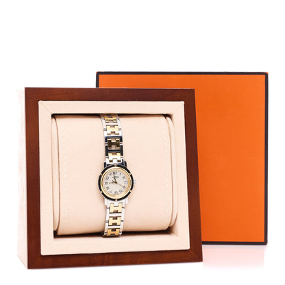 Hermes Stainless Steel Mother of Pearl 24mm Clipper Quartz Watch Gold 5 of 5