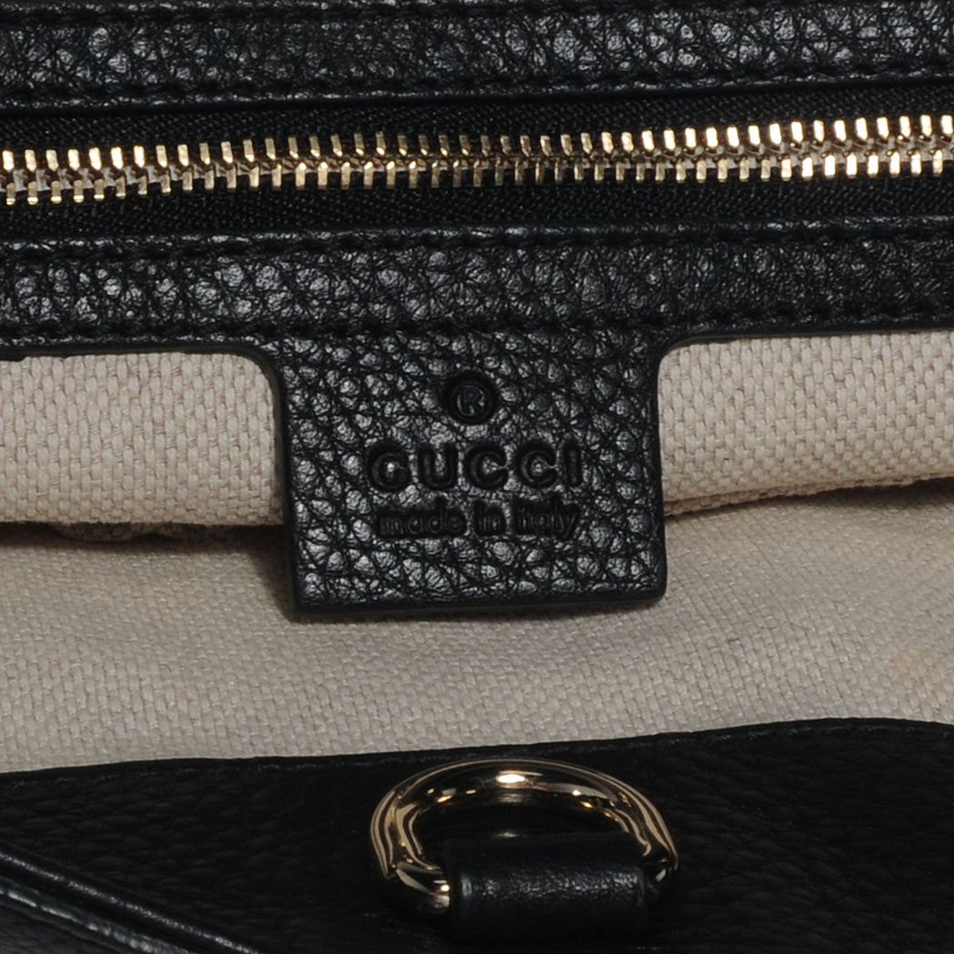 Gucci Pebbled Calfskin Medium Soho Chain Shoulder Bag Black 8 of 8