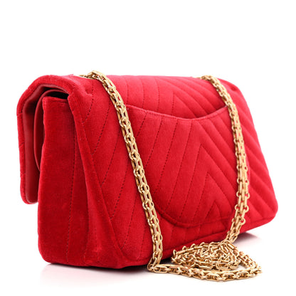 Chanel Velvet Chevron Quilted 2.55 Reissue 225 Flap Red 5 of 24