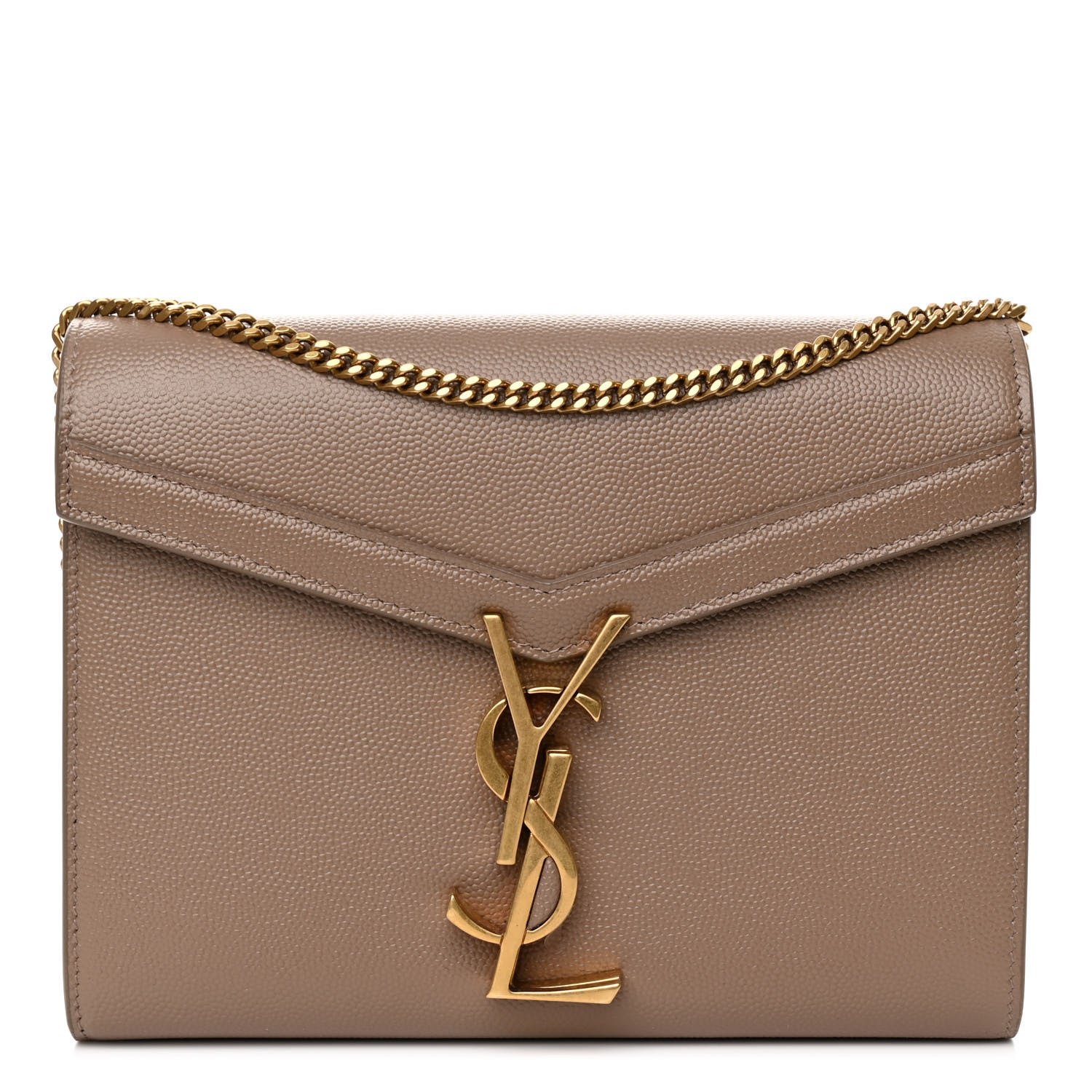 Saint Laurent Grain De Poudre Monogram Cassandra Clasp Bag Latte 1 of 10