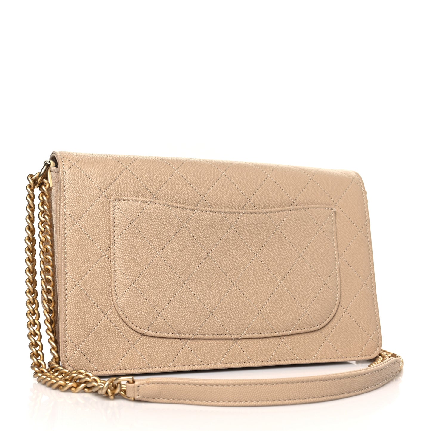 Caviar Suede Stitched Lady Coco Flap Beige