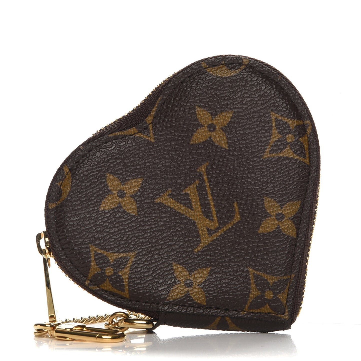 Monogram Leopard Coeur Heart Coin Purse Blanc Corail