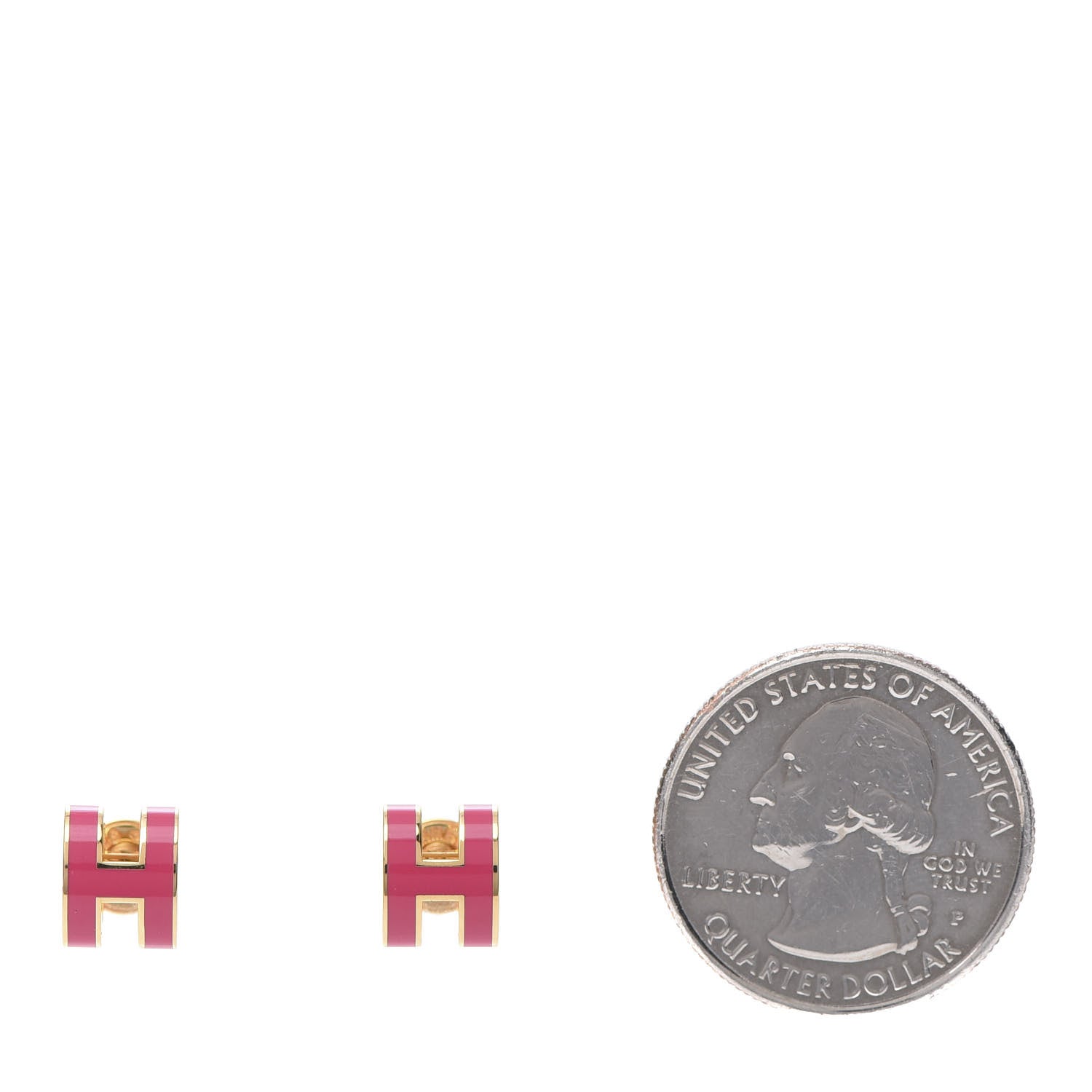 Hermes Gold Lacquered Pop H Earrings Rose Extreme 2 of 7