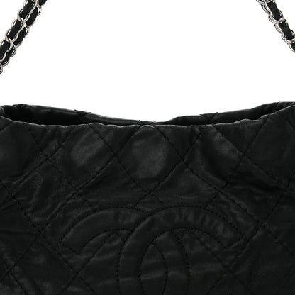Chanel Iridescent Calfskin Quilted Small Sea Hit Tote Black 8 of 12