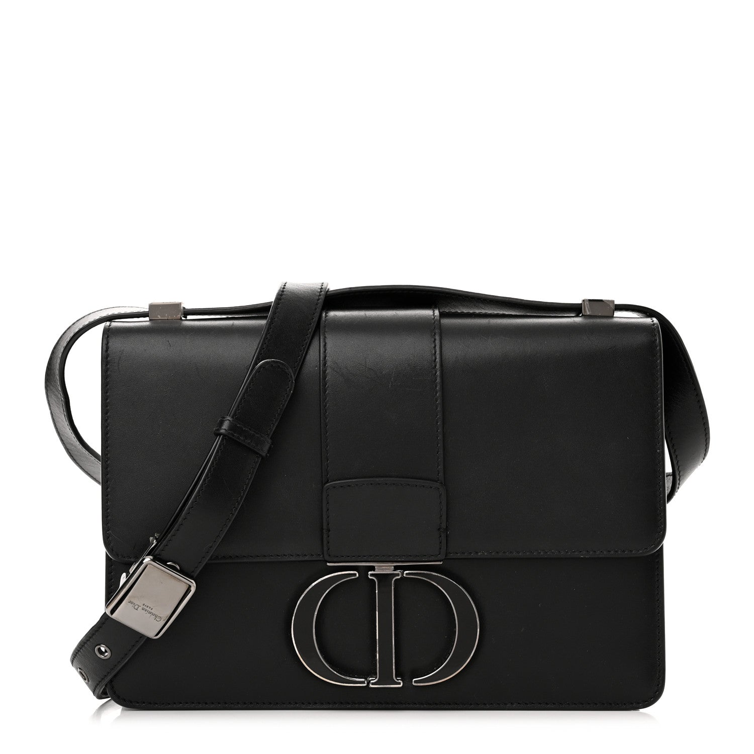 Christian Dior Smooth Calfskin 30 Montaigne Flap Bag Black 1 of 10