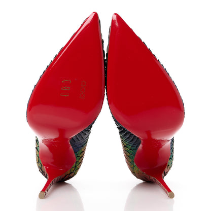Christian Louboutin Metallic Snakekin So Kate 120 Pumps 38 Capucine 5 of 8