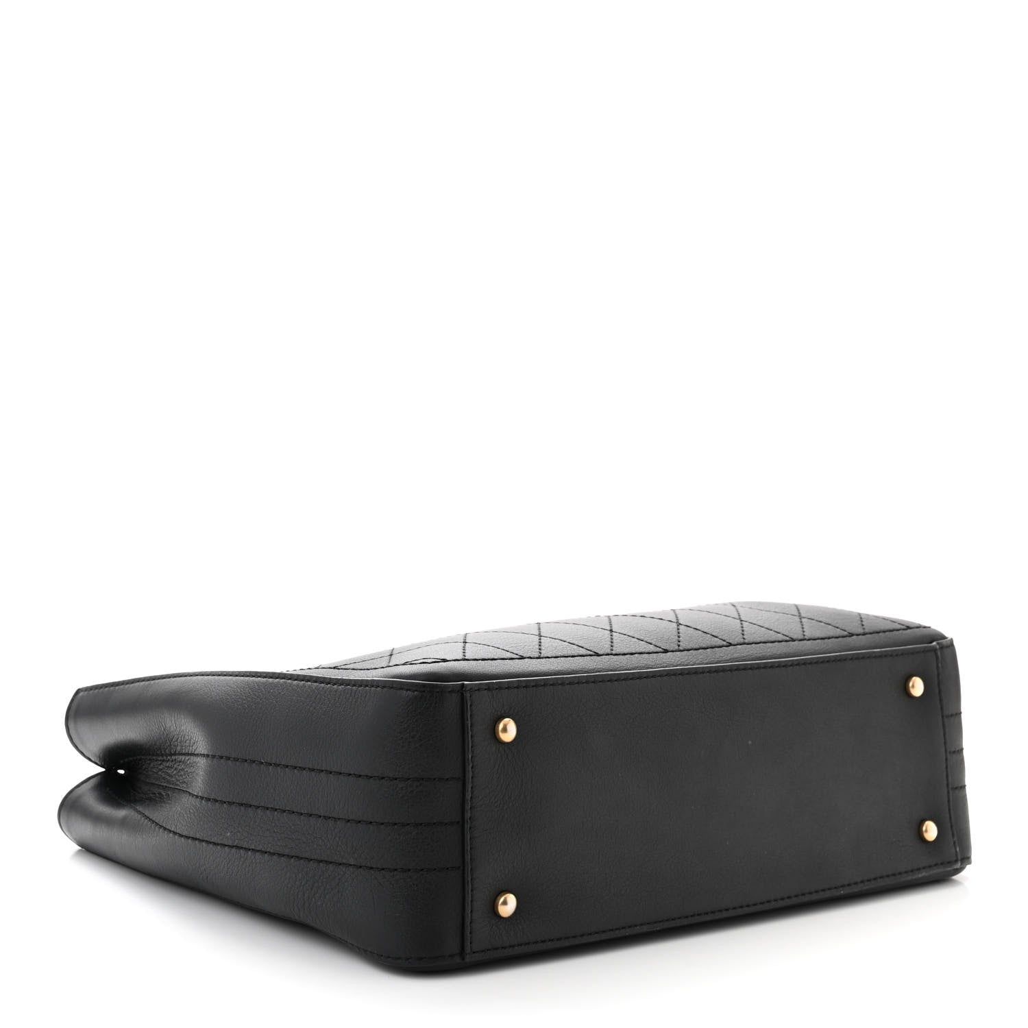 Chanel Bullskin Stitched Bi-Color Large Shopping Tote Black 4 of 12