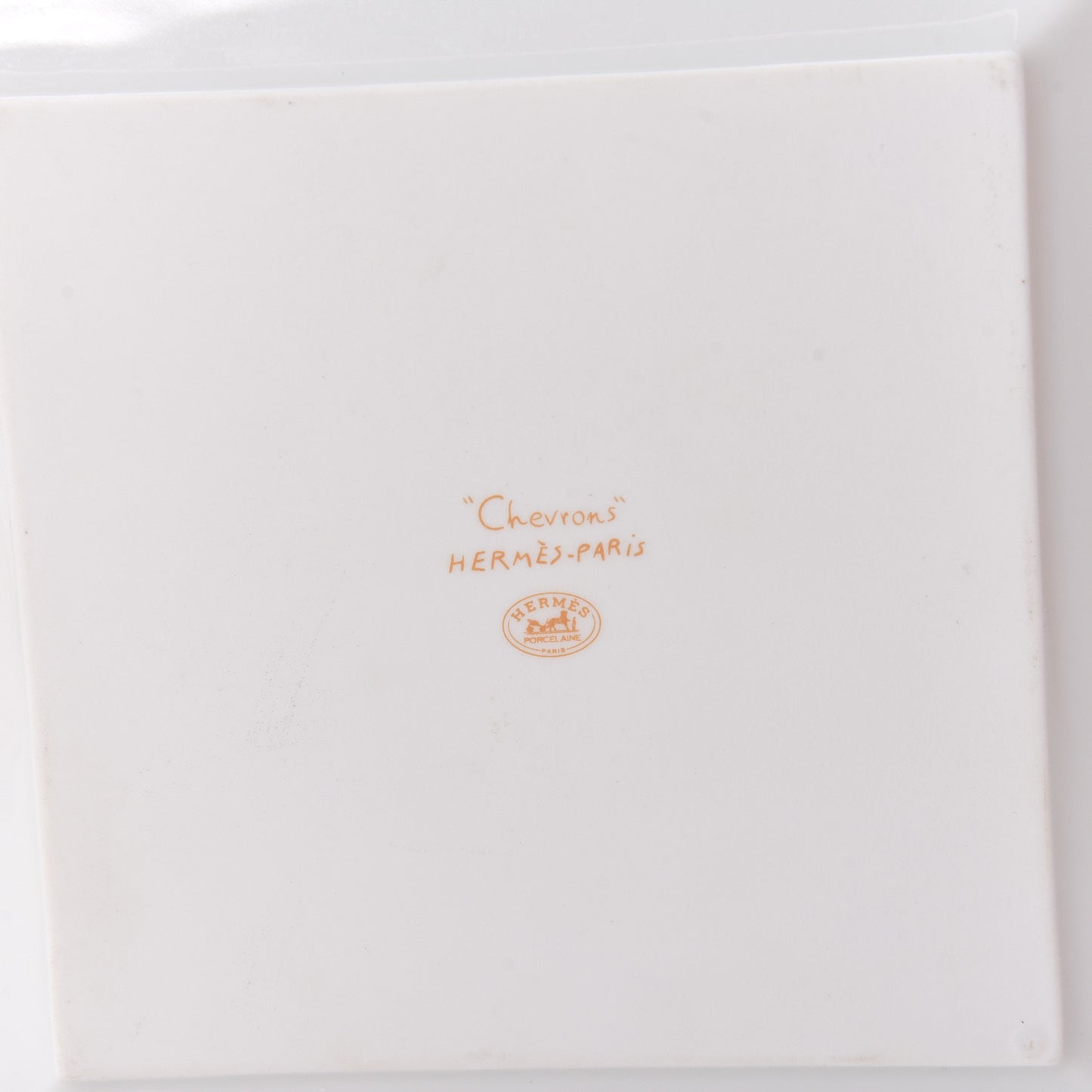 Porcelain Chevrons Set of 3 Square Plates Gold