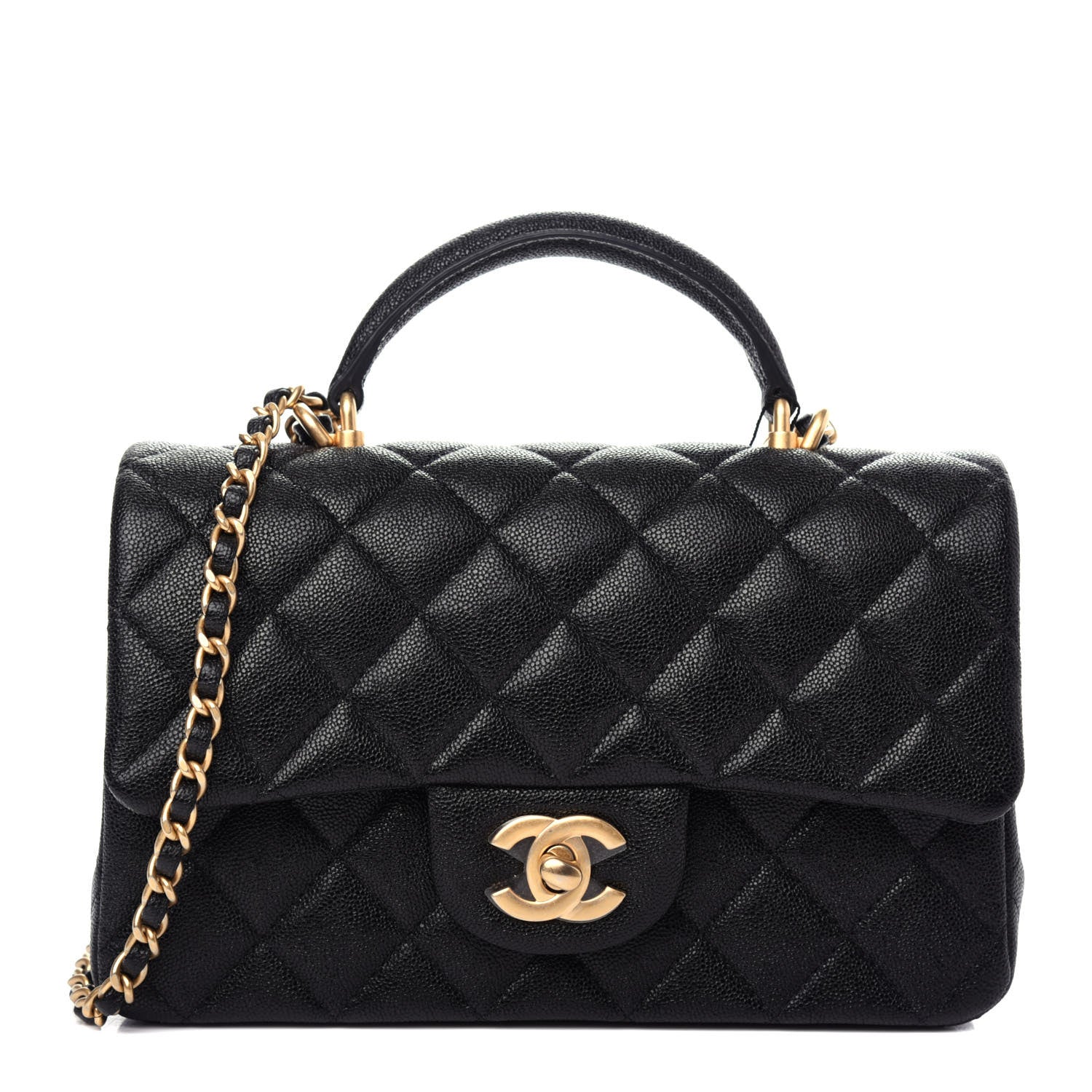 Chanel Caviar Quilted Mini Top Handle Rectangular Flap Black 1 of 10