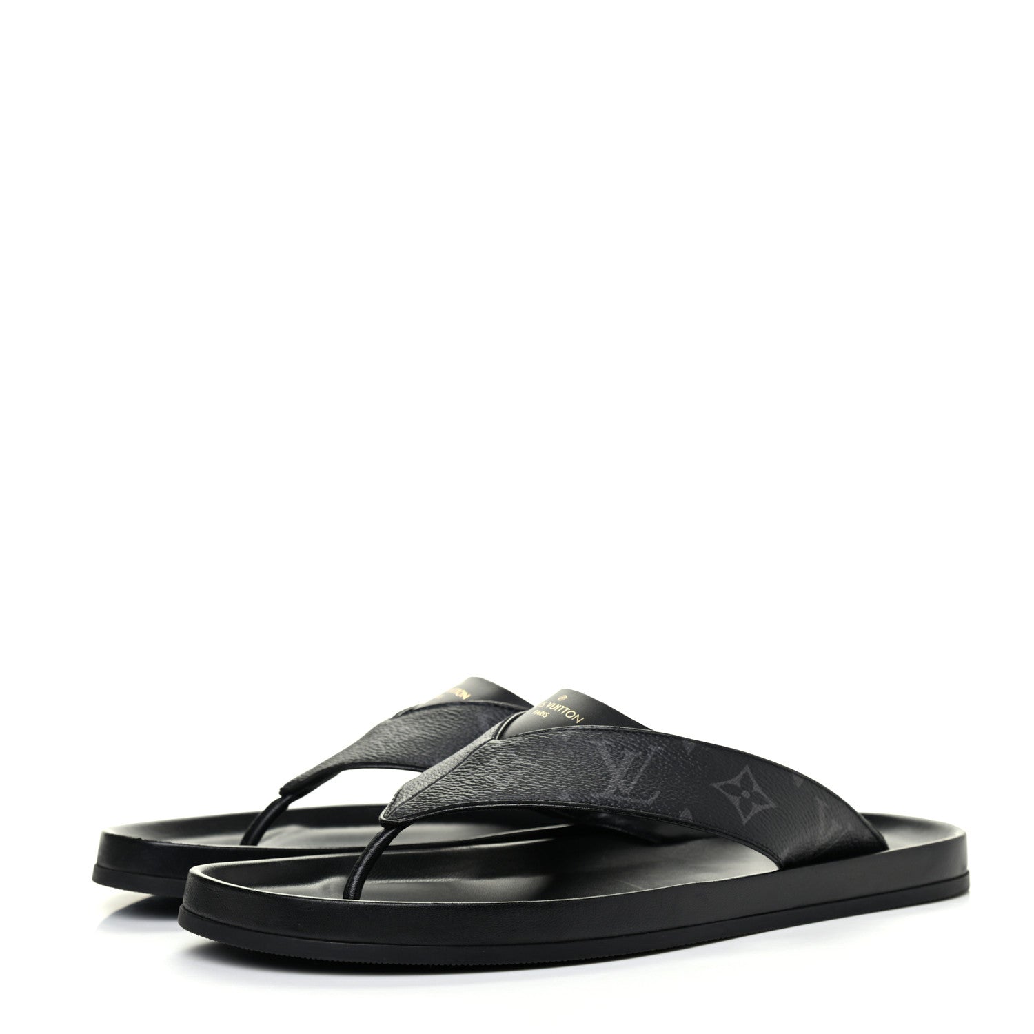 Louis Vuitton Monogram Eclipse Mens Mirabeau Thong Sandals 9.5 3 of 13