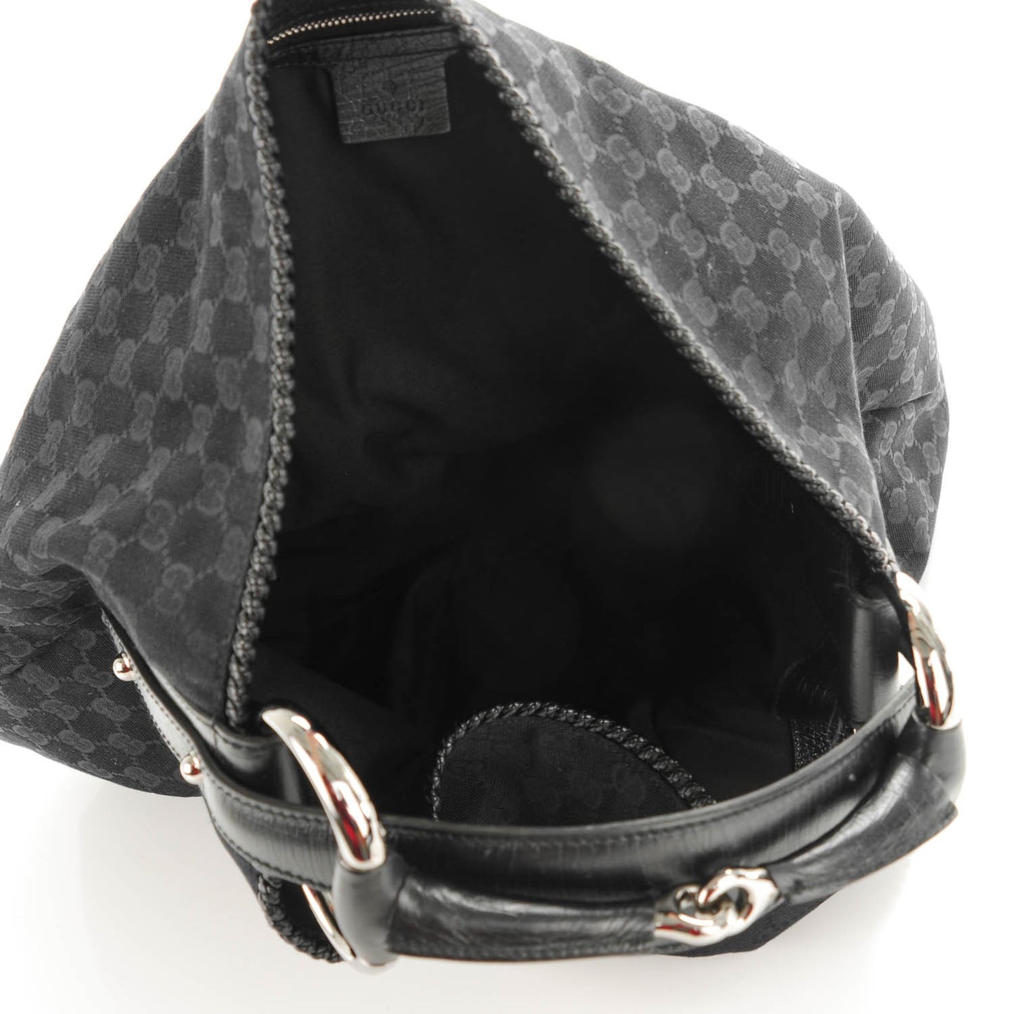 Monogram Large Horsebit Chain Hobo Black