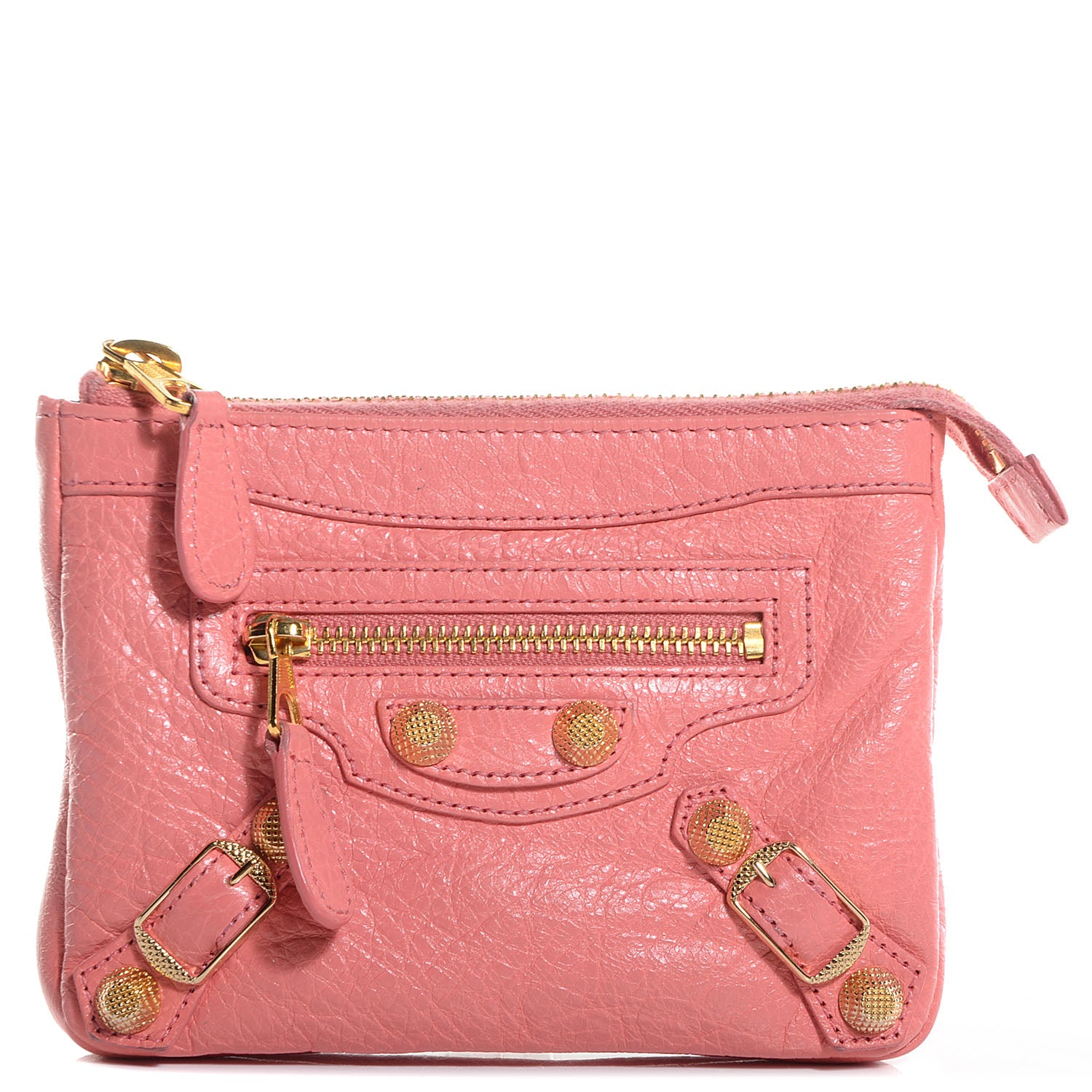 Balenciaga Agneau Giant 12 Gold Hardware M Porte-Monnaie Coin Purse Rose Azalee 1 of 11