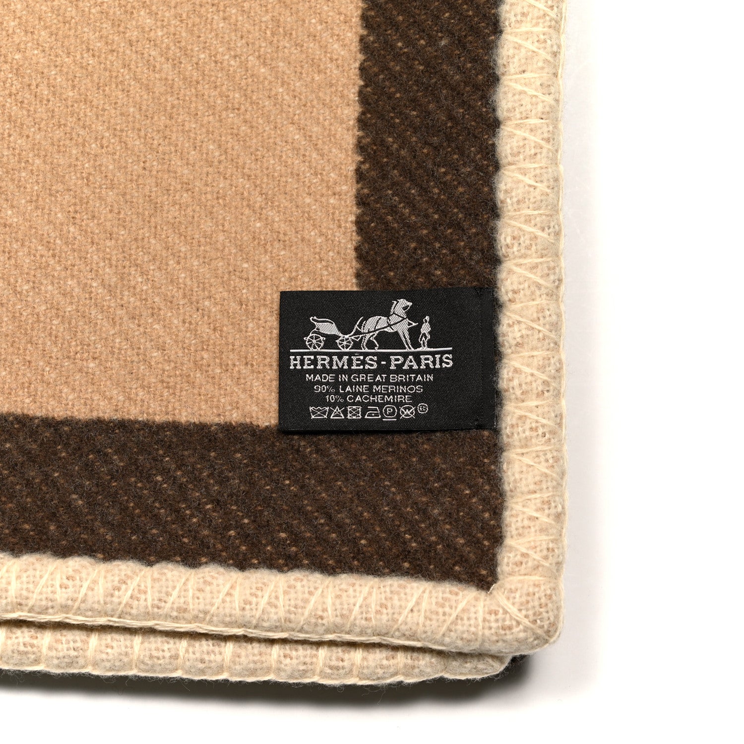 Hermes Wool Cashmere Grand Tralala Blanket Etoupe 3 of 3