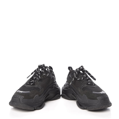 Balenciaga Fabric Mesh Womens Triple S Sneakers 35 Black 5 of 9