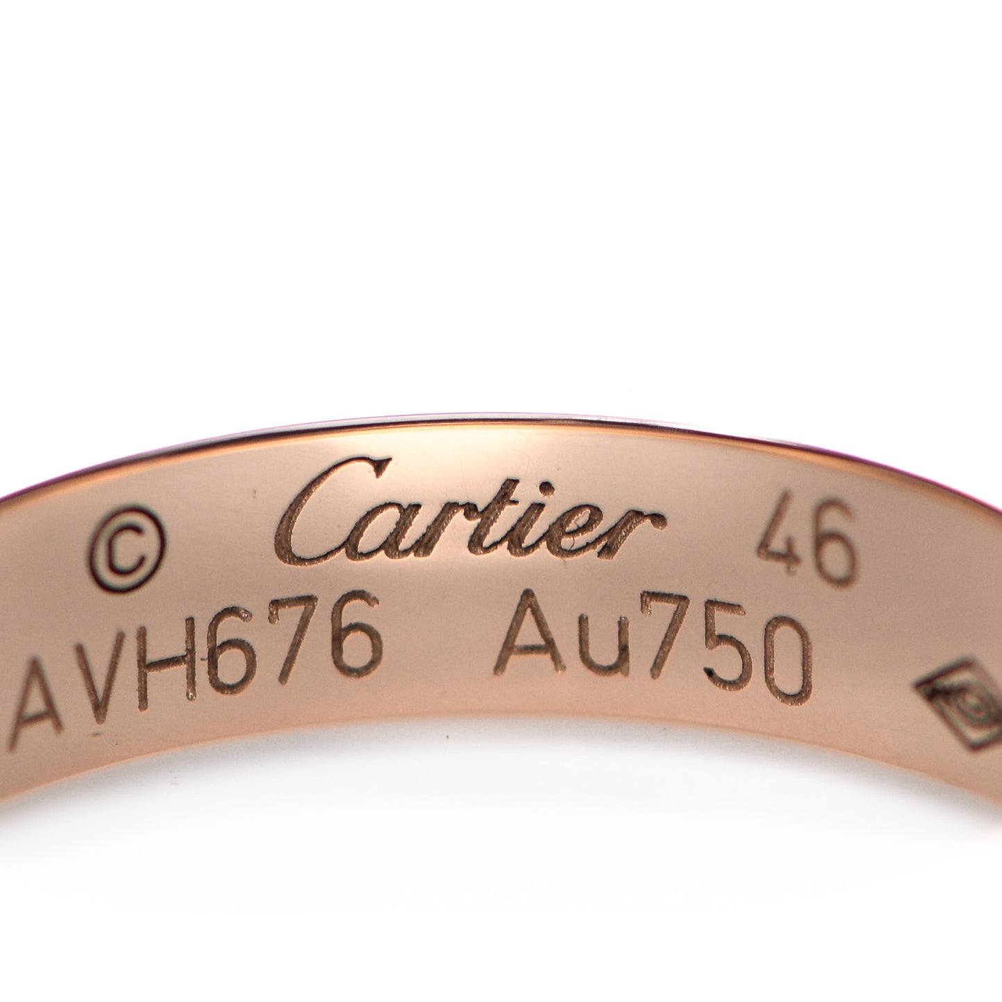 18K Pink Gold 3.5mm LOVE Wedding Band Ring 46 3.75