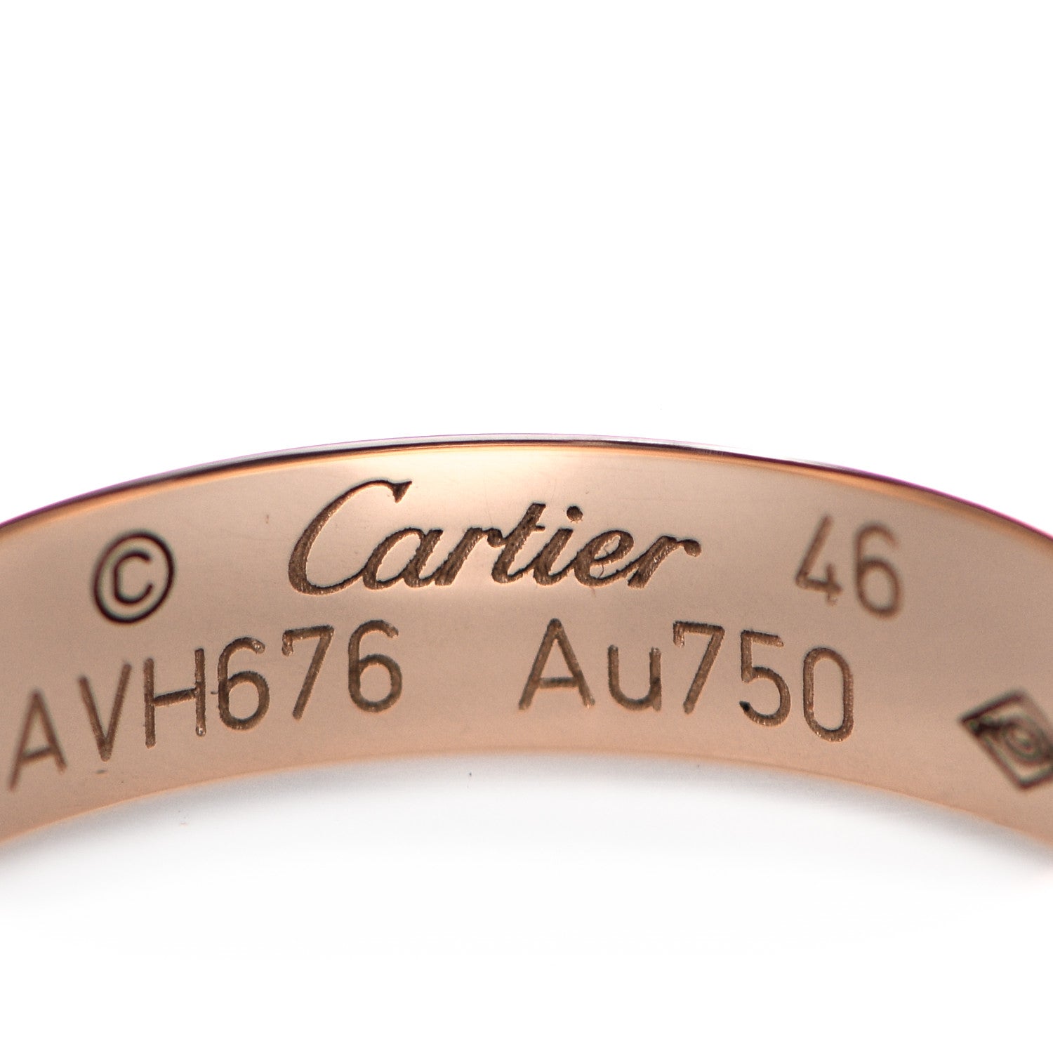 Cartier 18K Pink Gold 3.5mm LOVE Wedding Band Ring 46 3.75 4 of 4