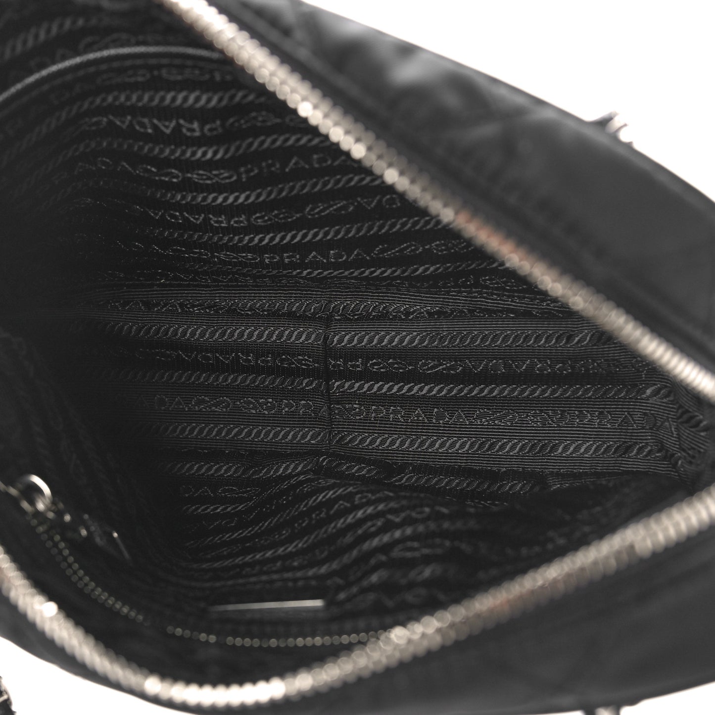 Nylon Tessuto Impuntu Quilted Bandoliera Crossbody Bag Black