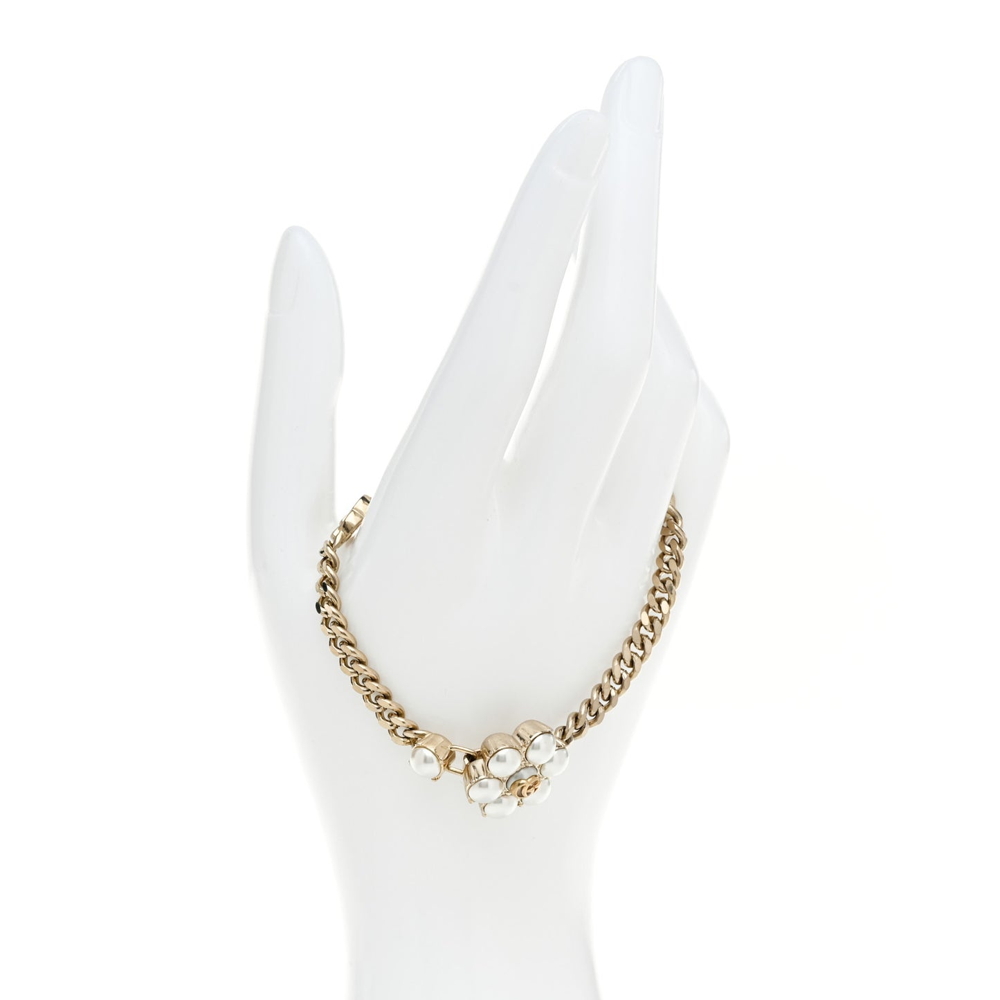 Pearl GG Marmont Bracelet Aged Gold Pearl Cream
