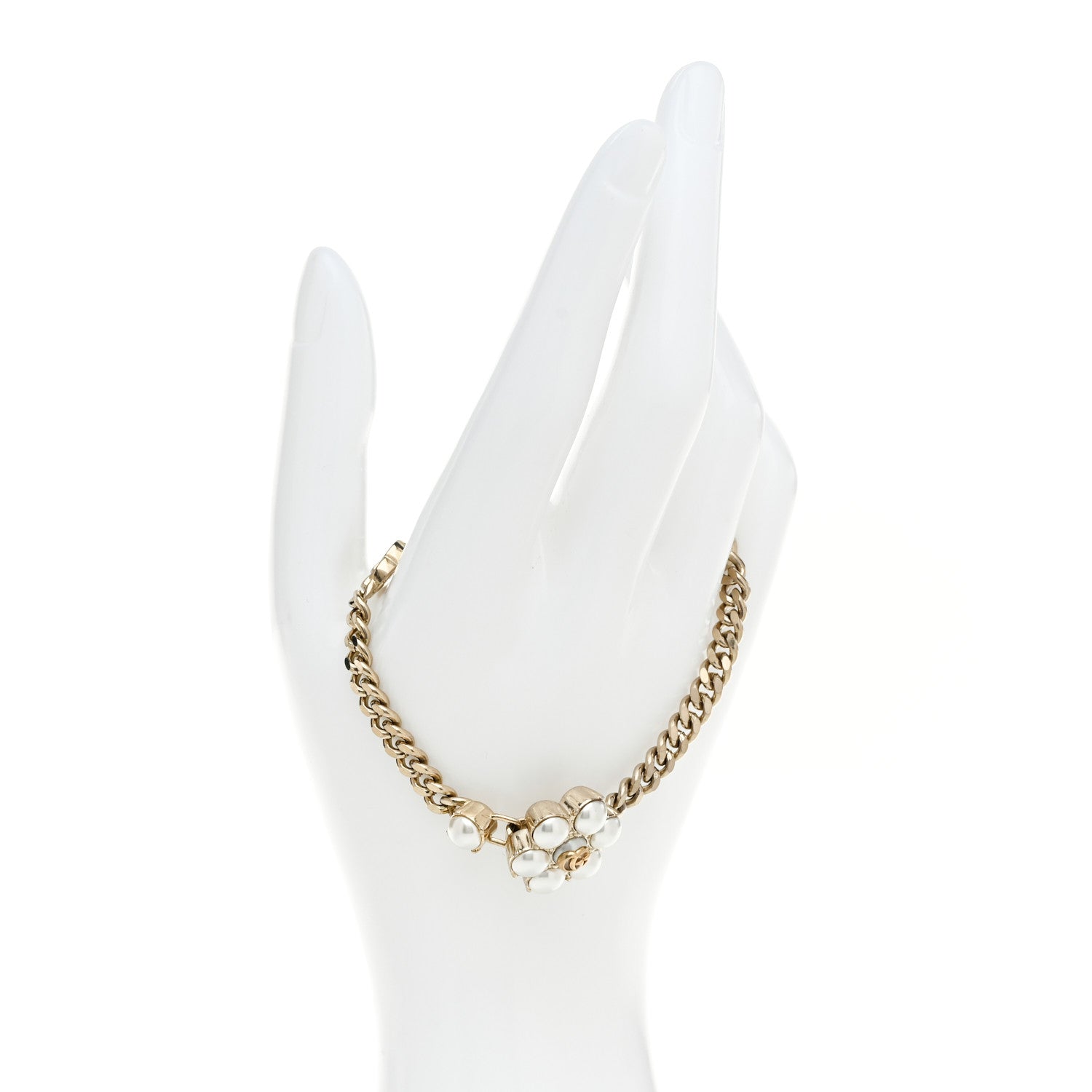 Gucci Pearl GG Marmont Bracelet Aged Gold Pearl Cream 2 of 5