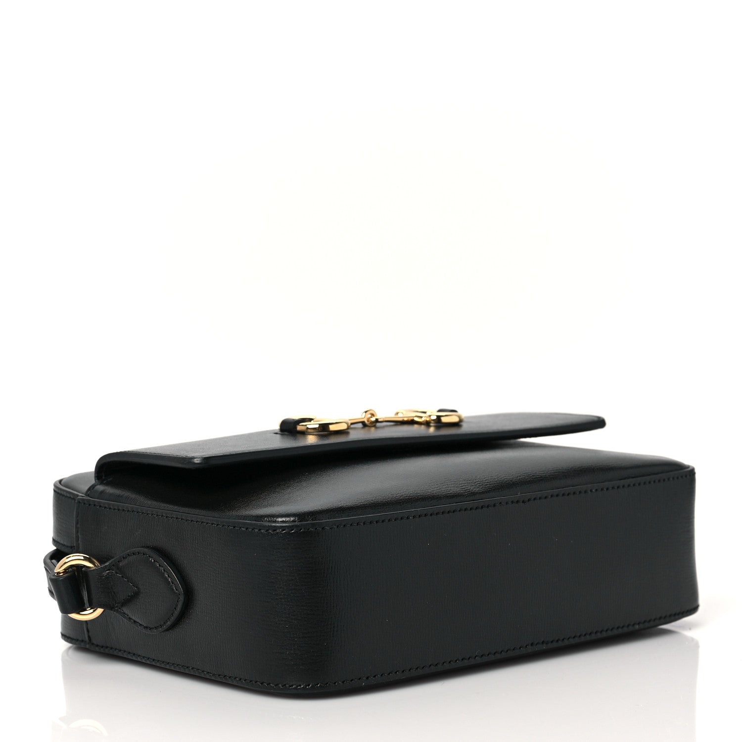 Gucci Textured Calfskin Small Horsebit 1955 Shoulder Bag Black 4 of 9