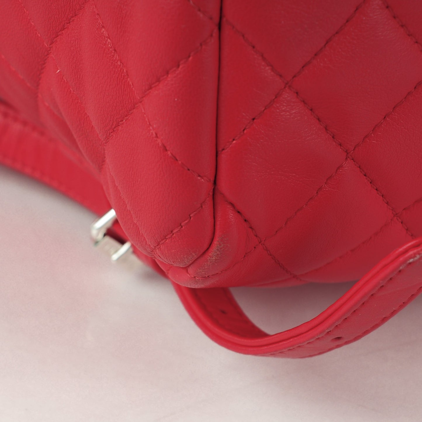 Lambskin Quilted Large Urban Spirit Backpack Red