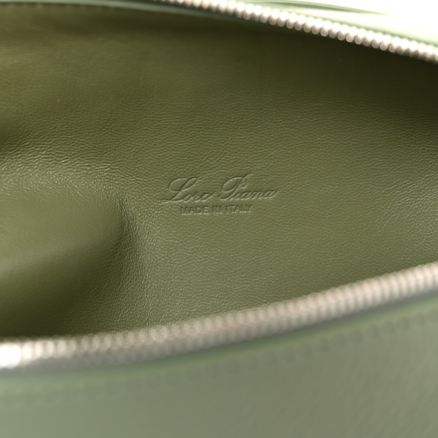 Loro Piana Grained Calfskin L19 Extra Pocket Pouch Sage Brush Leaves 7 of 10