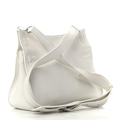 Hermes Taurillon Clemence Jypsiere 28 White 2 of 13