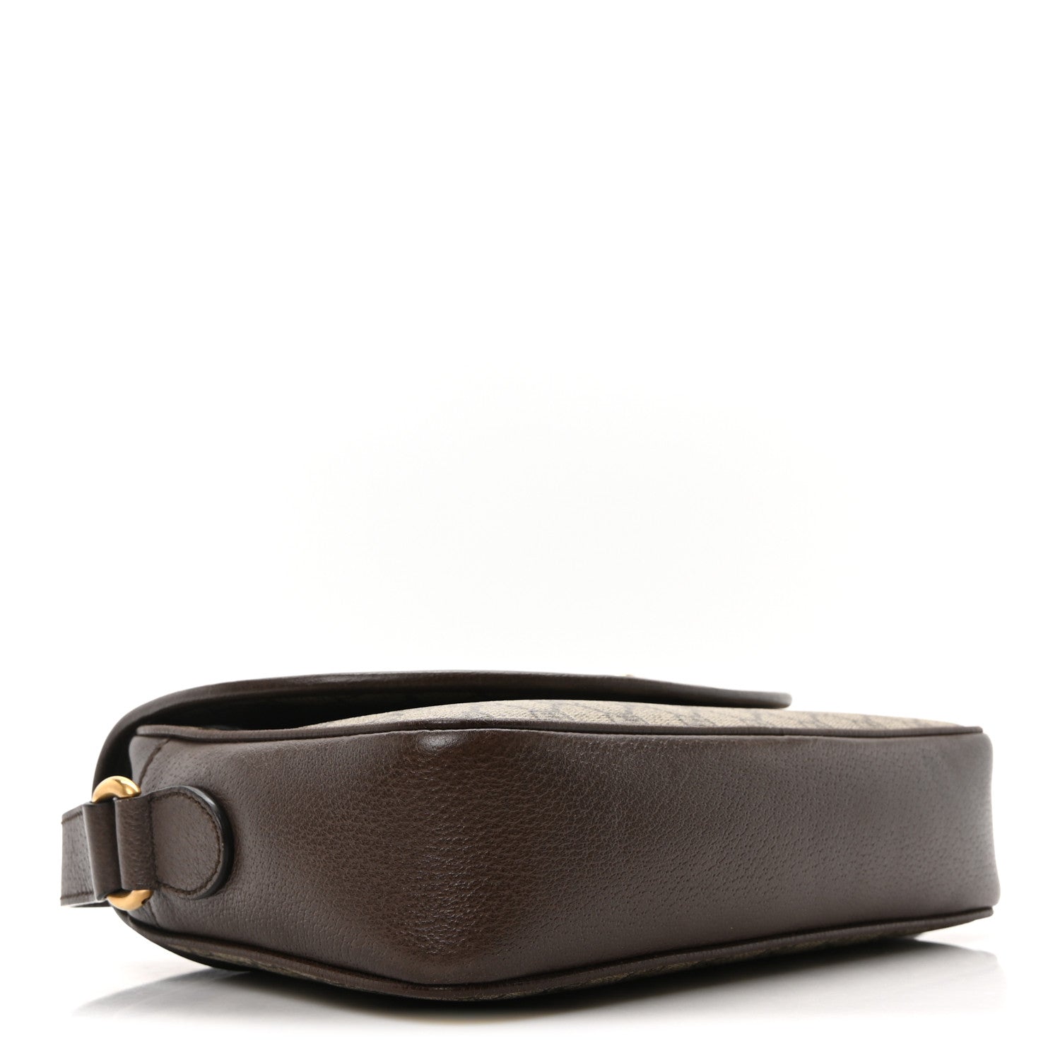 Gucci GG Supreme Monogram Textured Dollar Calfskin Web Ophidia Flap Shoulder Bag  Beige Ebony New Acero 4 of 11