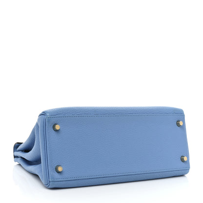 Hermes Taurillon Clemence Kelly Retourne 28 Bleu Paradise 4 of 12