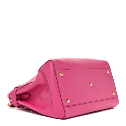 Salvatore Ferragamo Printed Calfskin Beky Tote Pink 4 of 14