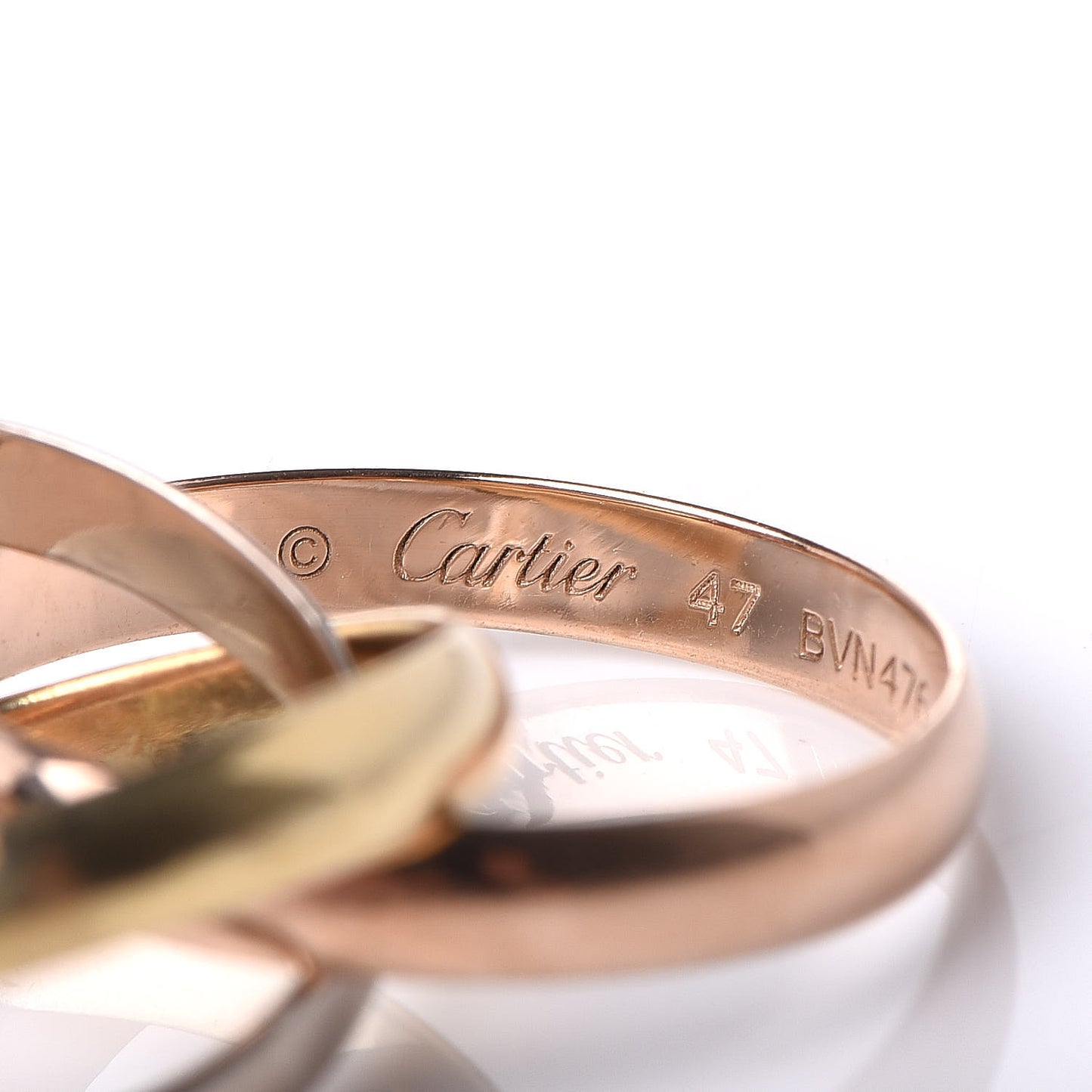 18K Pink Yellow White Gold Small Trinity Ring 47 4
