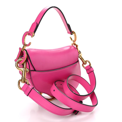 Christian Dior Supple Calfskin Mini Saddle Bag With Strap Passion Pink 3 of 11