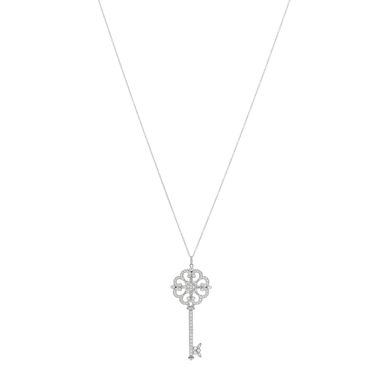 Platinum Diamond Enchant Primrose Key Pendant