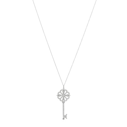 Tiffany Platinum Diamond Enchant Primrose Key Pendant 1 of 5