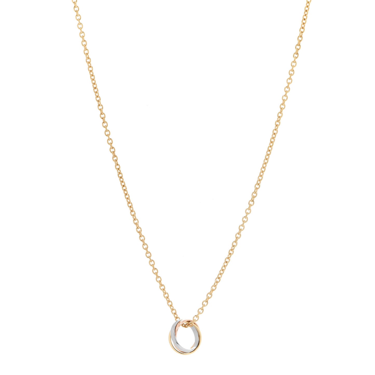 18K Pink Yellow White Gold Trinity Pendant Necklace