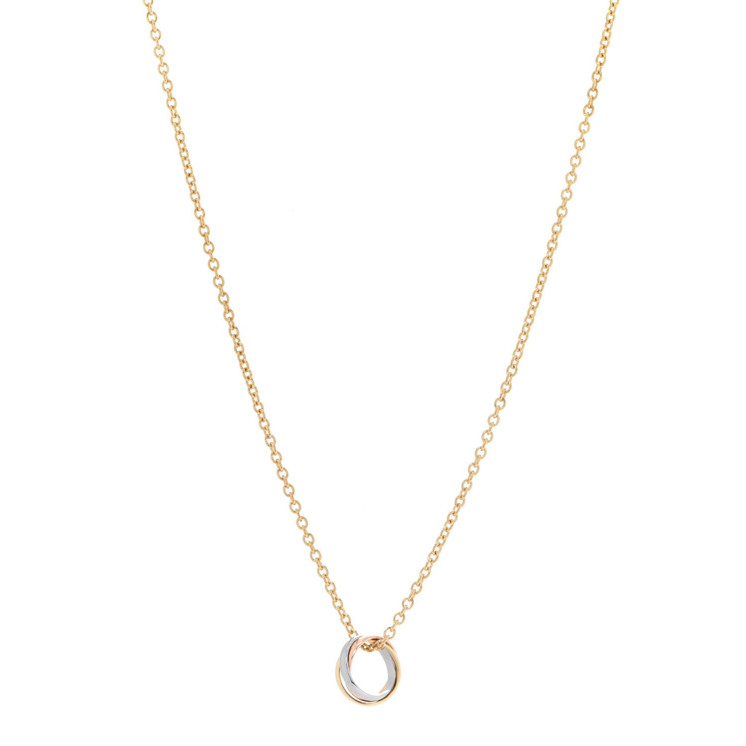 Cartier 18K Pink Yellow White Gold Trinity Pendant Necklace 1 of 8