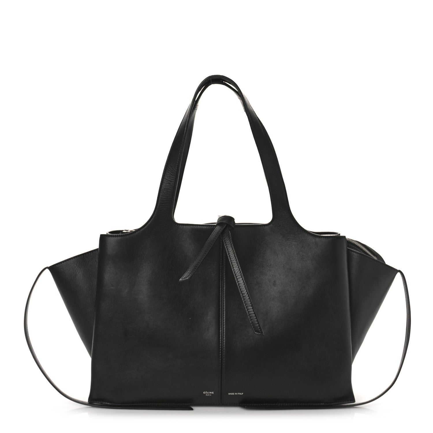 Celine Supple Natural Calfskin Medium Tri-Fold Bag Black 1 of 10