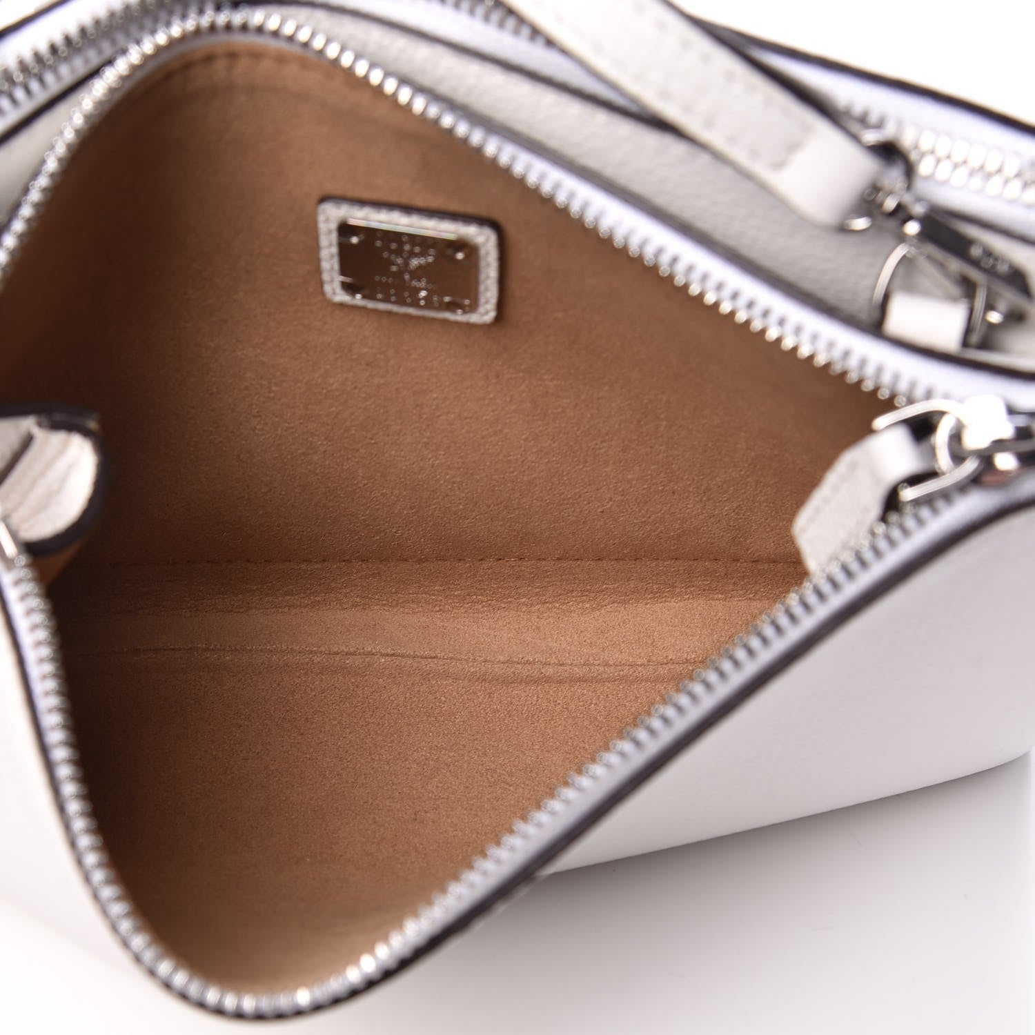 MCM Grained Calfskin Milla Double Crossbody Bag White 5 of 10