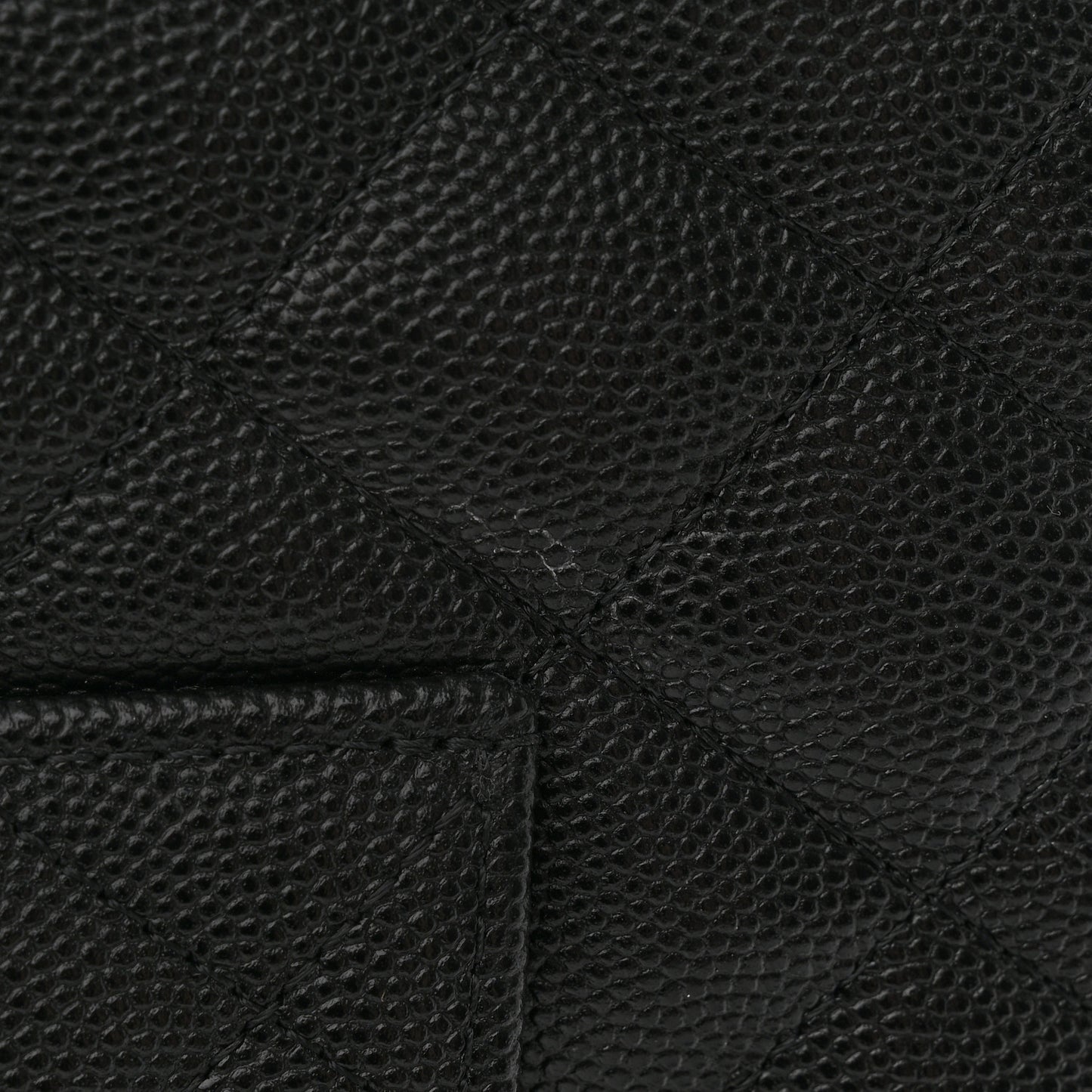 Caviar Quilted Flap Clutch Black