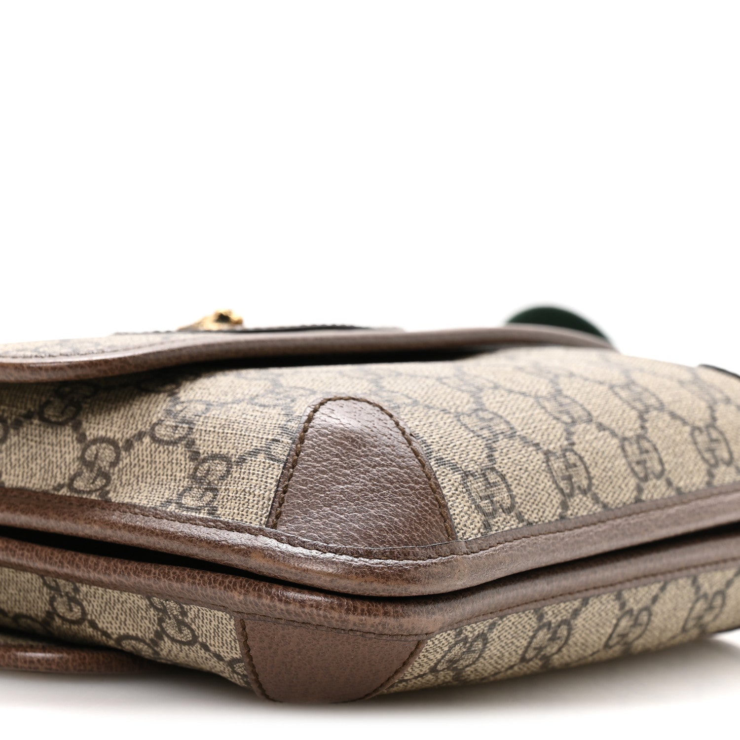 Gucci GG Supreme Monogram Web Small Neo Vintage Double Flap Messenger Bag Beige New Acero Acero 9 of 10