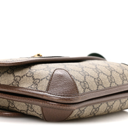 Gucci GG Supreme Monogram Web Small Neo Vintage Double Flap Messenger Bag Beige New Acero Acero 9 of 10