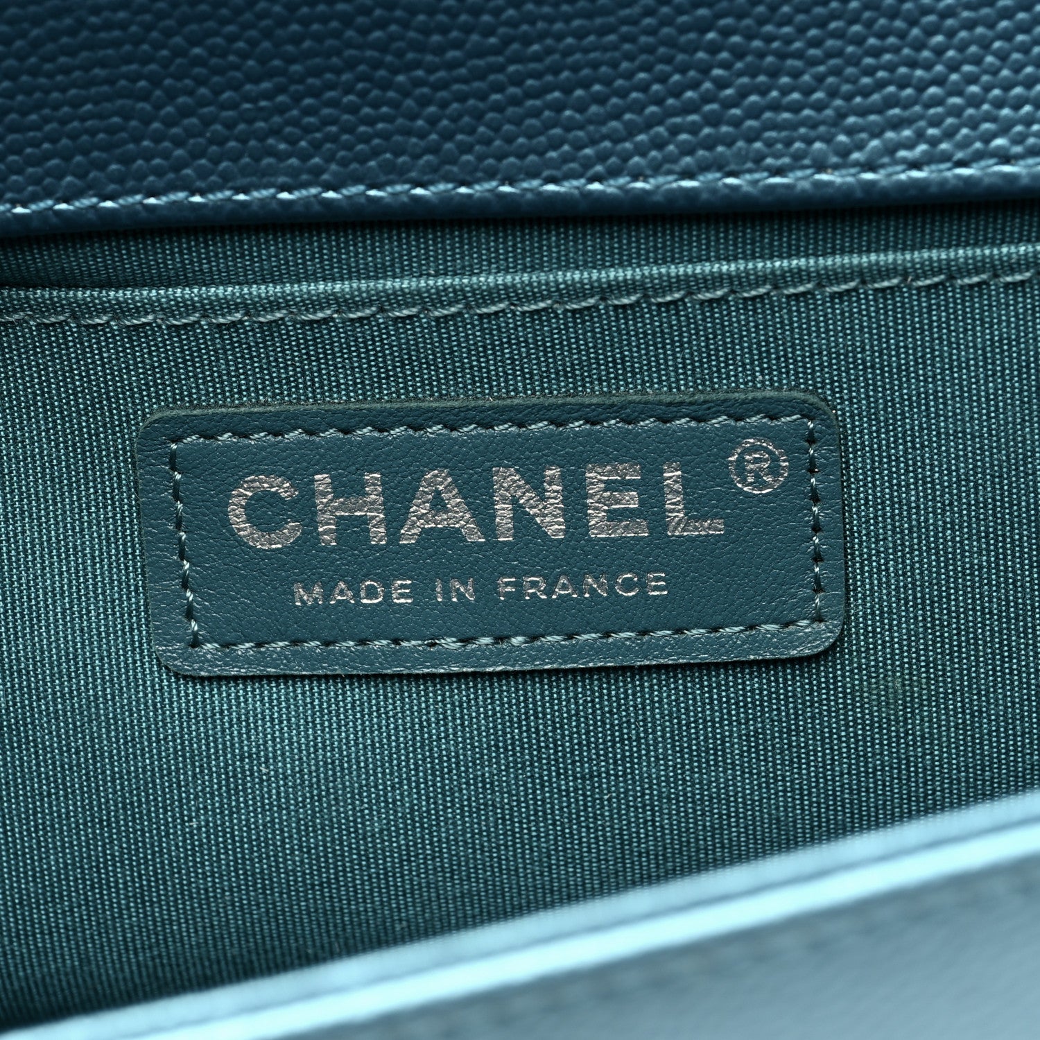 Chanel Metallic Caviar Quilted Medium Boy Flap Turquoise 6 of 10