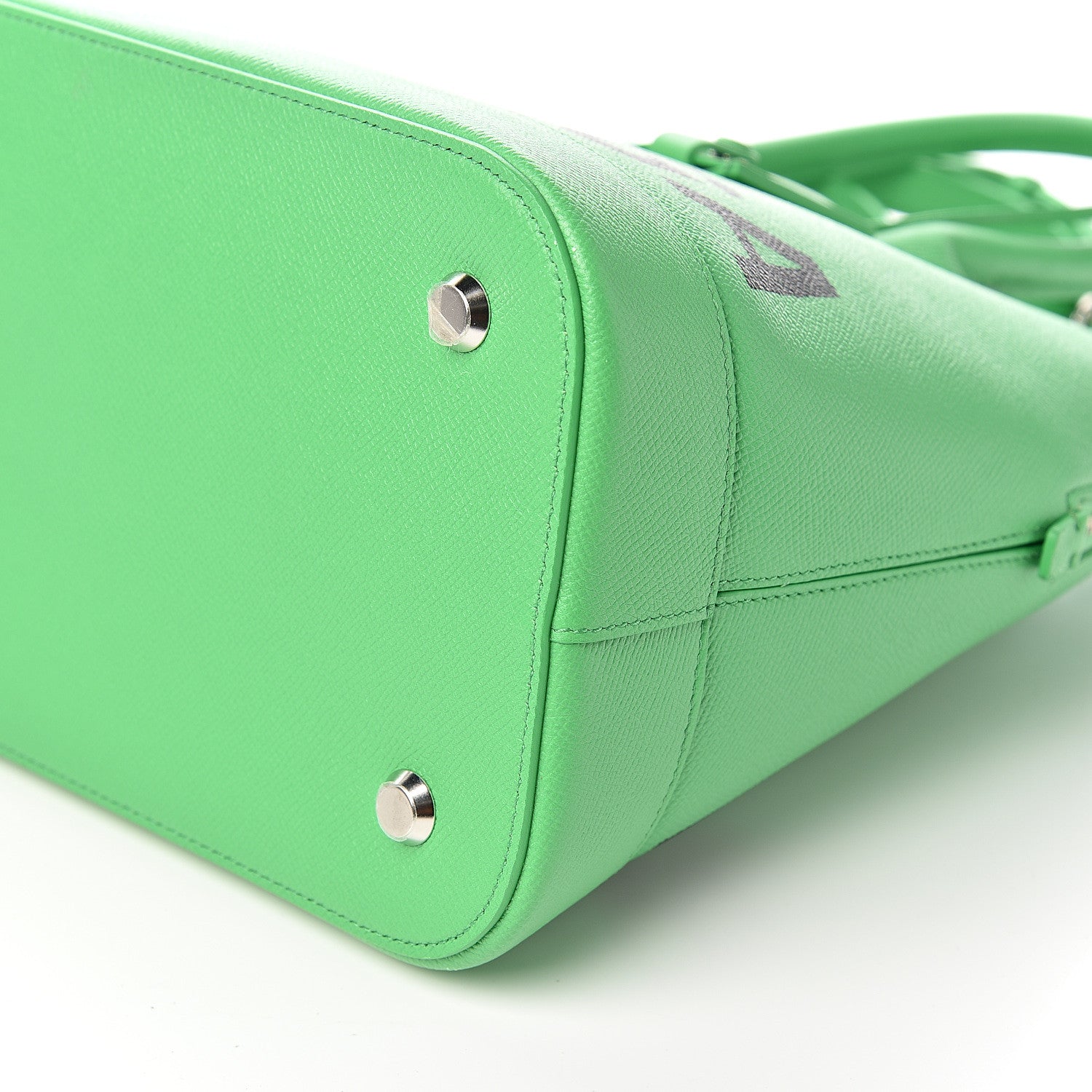 Balenciaga Signature Grained Calfskin Logo M Ville Top Handle Bag Green 8 of 9