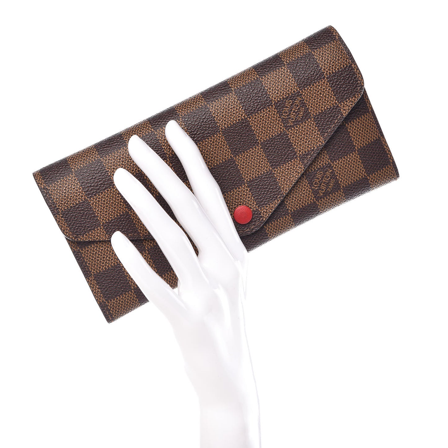 Damier Ebene Josephine Wallet Red