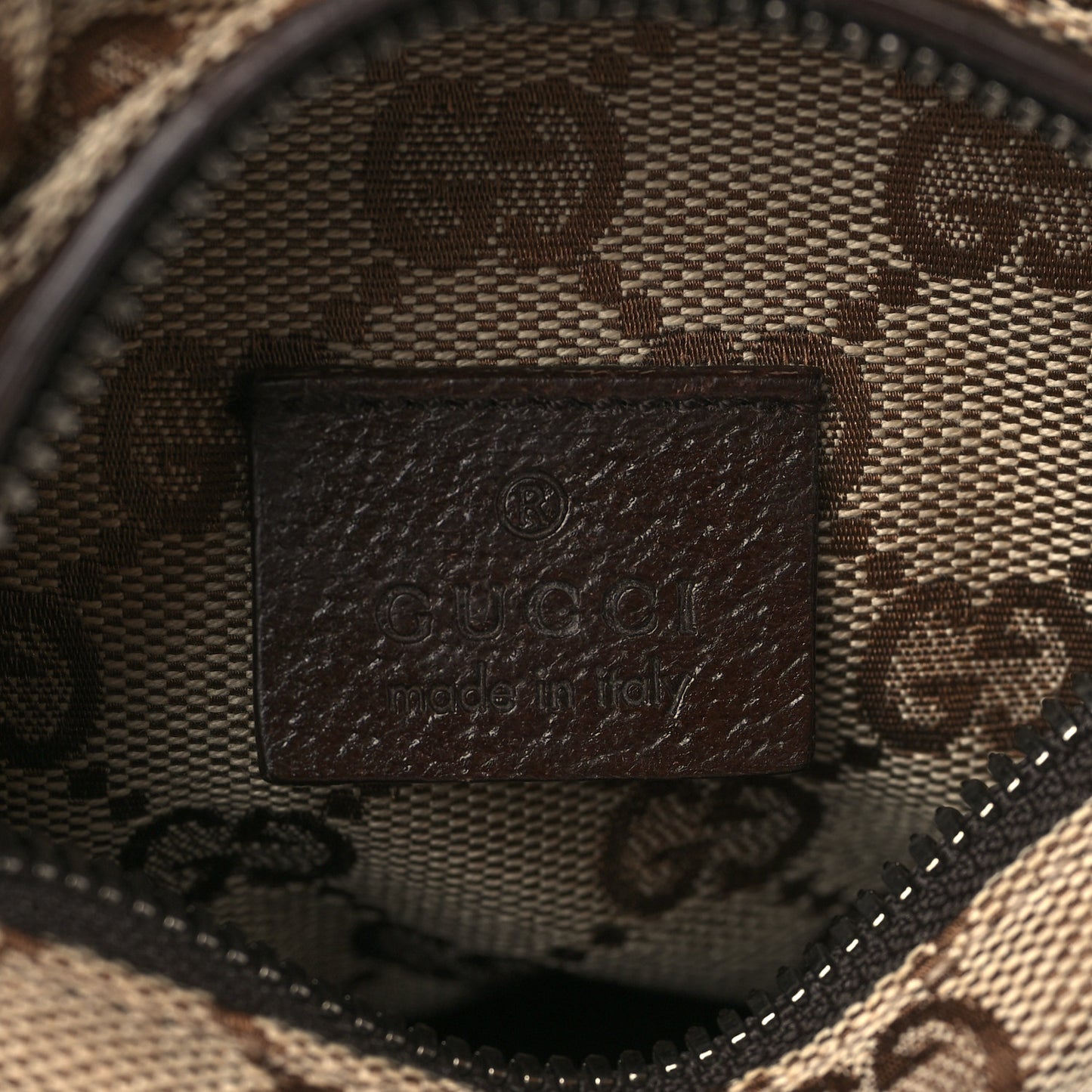 GG Monogram Web Double Pocket Belt Bag Dark Brown