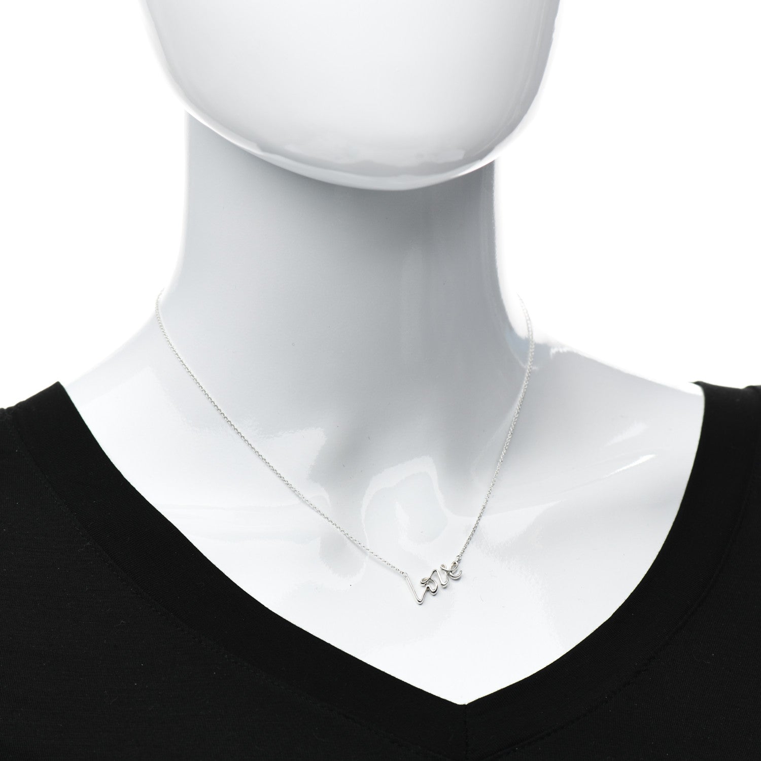 Tiffany Sterling Silver Paloma Picasso Graffiti Love Pendant Necklace 2 of 5