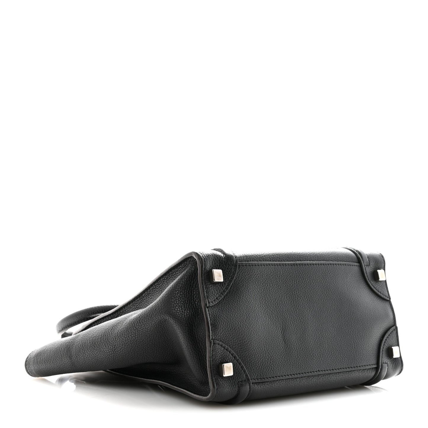 Drummed Calfskin Micro Luggage Black Black